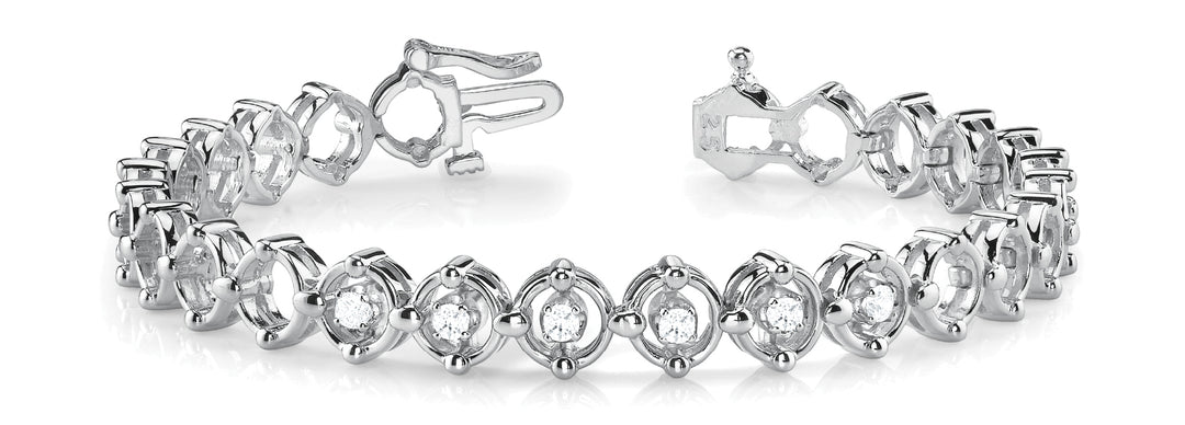 Platinum White Diamond Fashion Bracelet