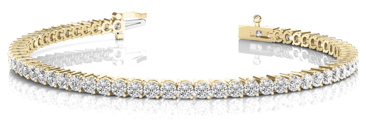 14K Yellow Gold 3.20ctw Diamond Line Bracelet