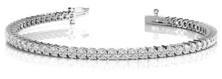 Platinum White Diamond In-Line Tennis Bracelet