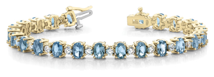 14K Yellow Gold Diamond Fashion Tennis Bracelet