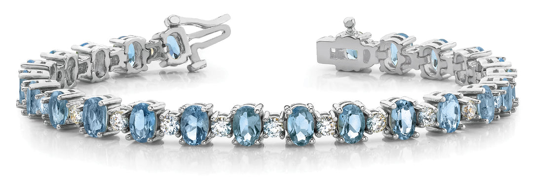 Platinum White Diamond Fashion Tennis Bracelet