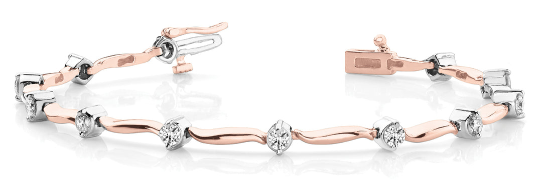 14K Rose Gold 1.5 CT Diamond Fashion Bracelet