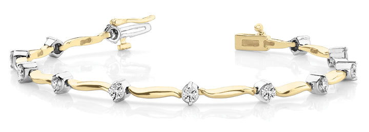 18K Yellow Gold 1.5 CT Diamond Fashion Bracelet