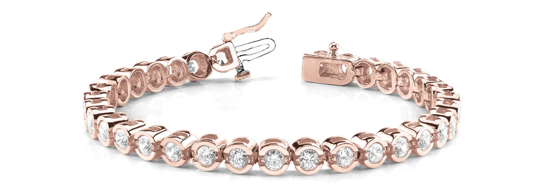 18K Rose Gold Diamond In-Line Bracelet