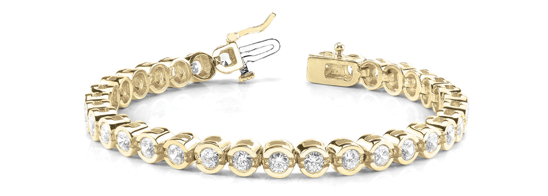 14K Yellow Gold Round Diamond Fashion Bracelet