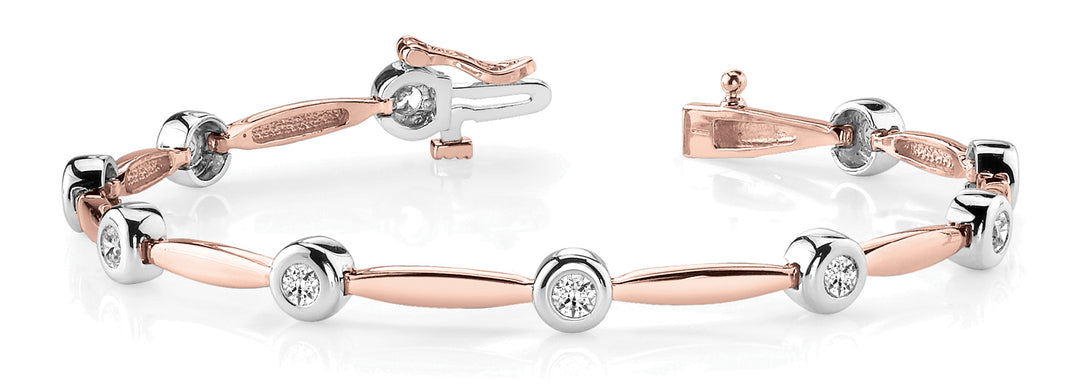 14K Rose Gold 1 ct Diamond Fashion Bracelet