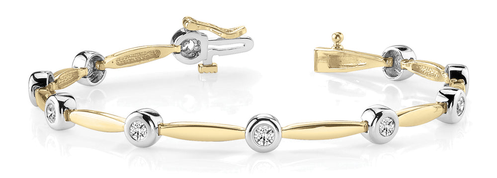 14K Yellow Gold 1 ct Diamond Fashion Bracelet