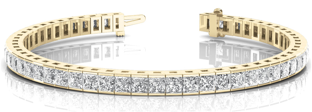 14K Yellow Gold 3.70ctw Square Diamond Bracelet