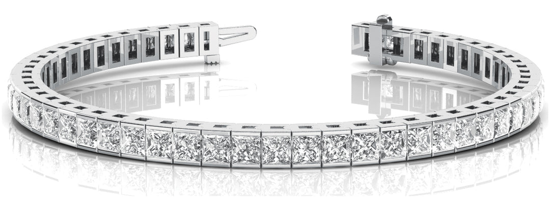 18K White Gold Square Diamond Fashion Bracelet