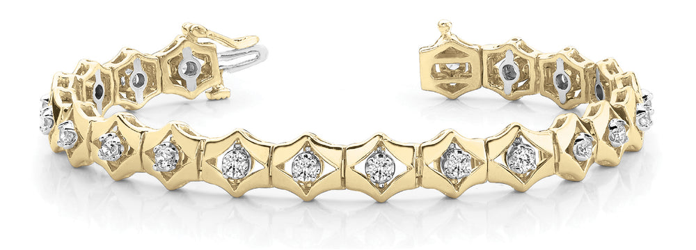14K Yellow Gold 1.5 CT Diamond Fashion Bracelet