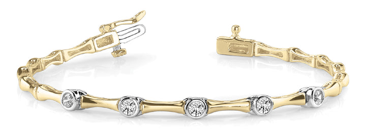 14K Yellow Gold 5-Diamond Fashion Bracelet