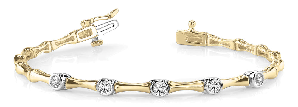 14K Yellow Gold 5-Diamond Fashion Bracelet