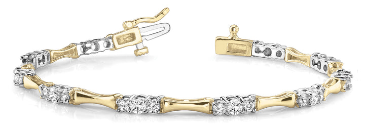 14K Yellow Gold Round Diamond Fashion Bracelet