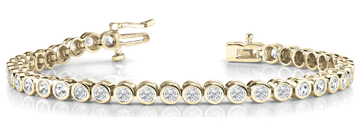 14K Yellow Gold 4 ct Diamond Line Bracelet