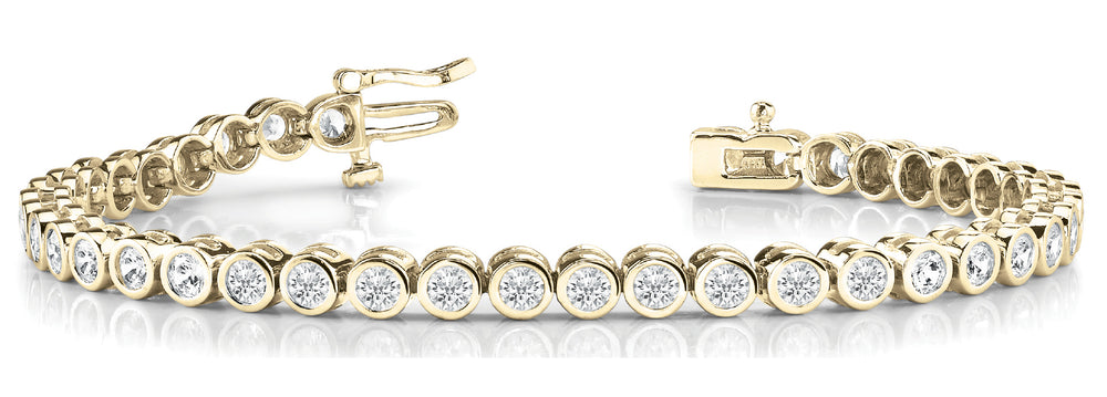 14K Yellow Gold Round Diamond Fashion Bracelet