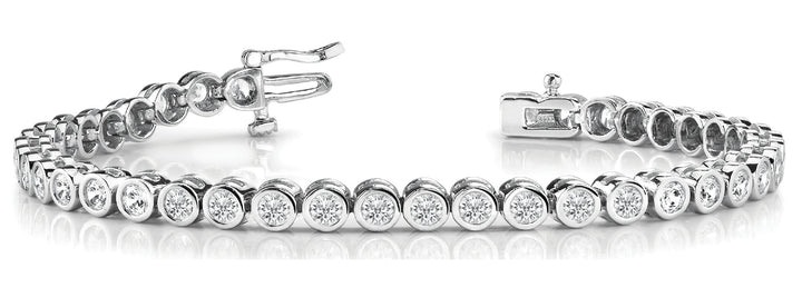 18K White Gold 4ct Diamond Line Bracelet