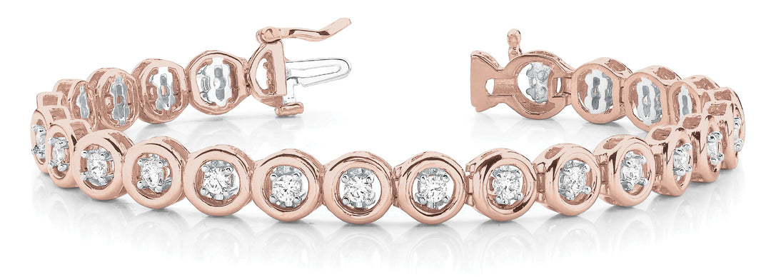Rose Gold Diamond Line Bracelet - 1/2 CT Total