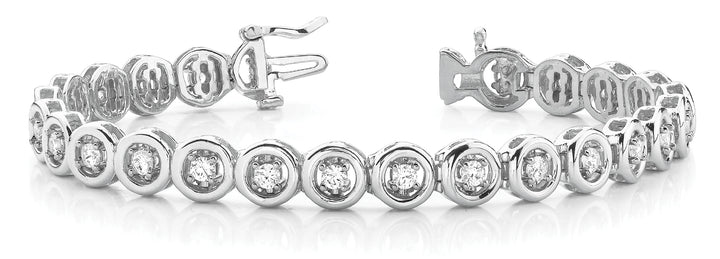 14K White Gold 1/2 CT Diamond In-Line Bracelet