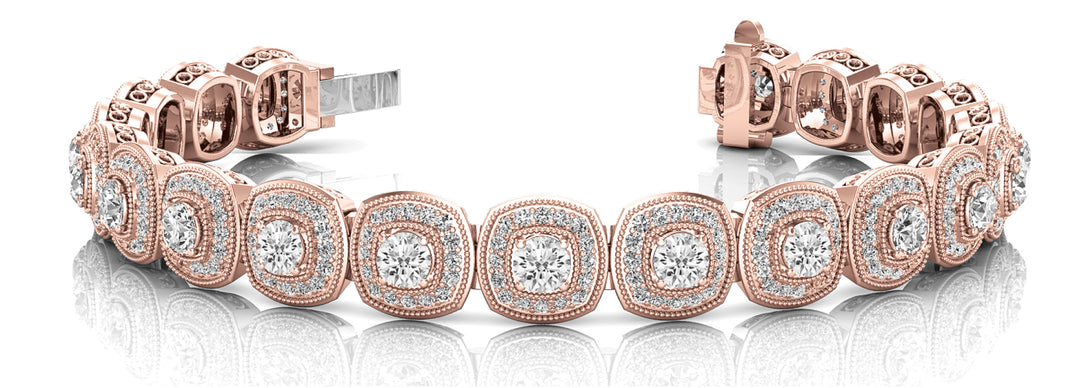 14K Rose Gold Multi-Diamond Fashion Bracelet