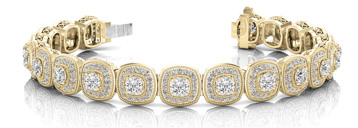 18K Yellow Gold Round Diamond Fashion Bracelet