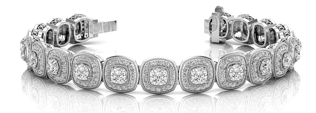 Platinum 3.25ctw Multi-Diamond Fashion Bracelet