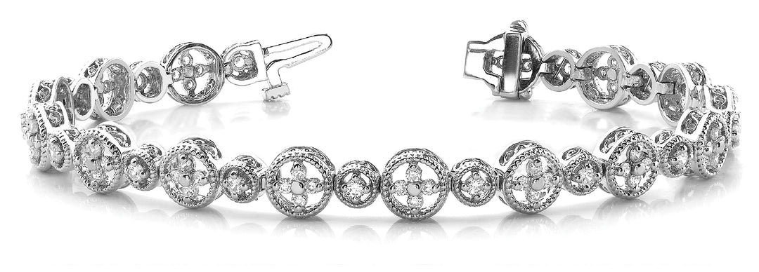 Multi-Diamond Vintage Gold Bracelet