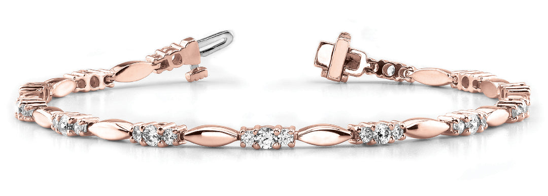 Rose Gold 3ctw Round Diamond Fashion Bracelet