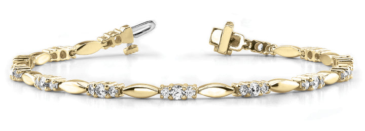 18K Yellow Gold Diamond Accent Fashion Bracelet