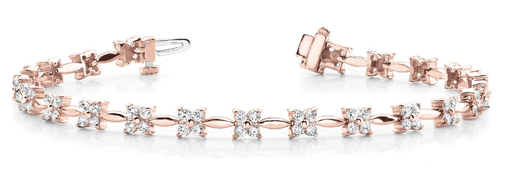 14K Rose Gold Multi-Diamond Fashion Bracelet