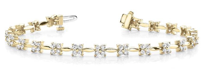 18K Yellow Gold Multi-Diamond Fashion Bracelet