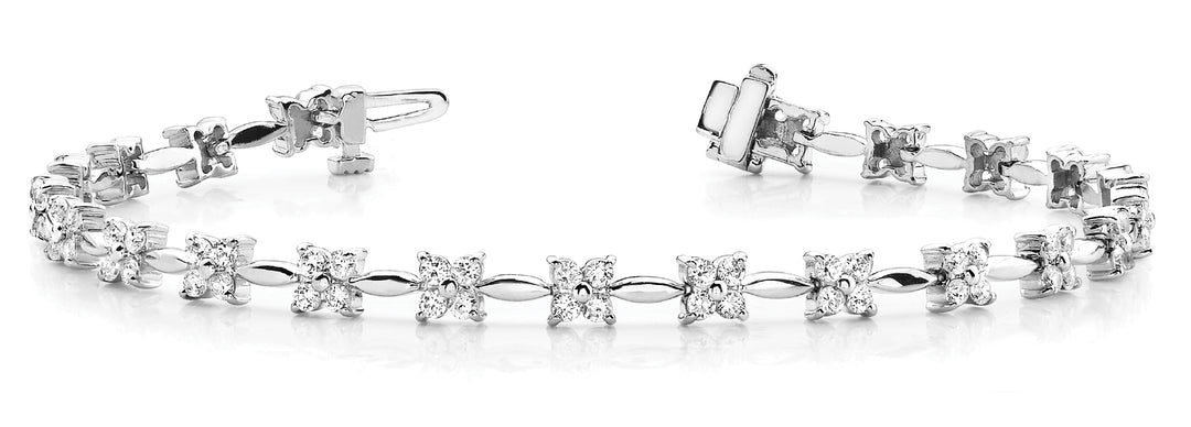 18K White Gold Multi-Diamond Fashion Bracelet