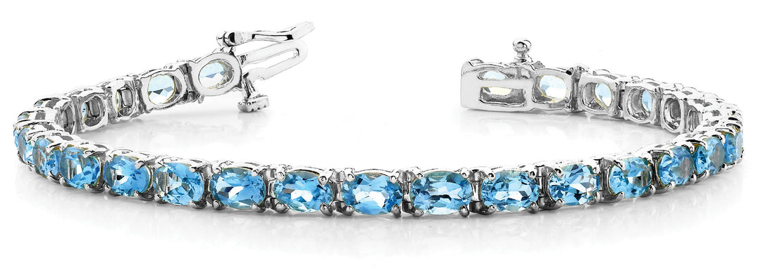 Platinum Diamond Oval Multi-Stone Bracelet