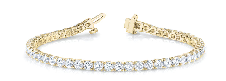 14K Yellow Gold Diamond In-Line Tennis Bracelet