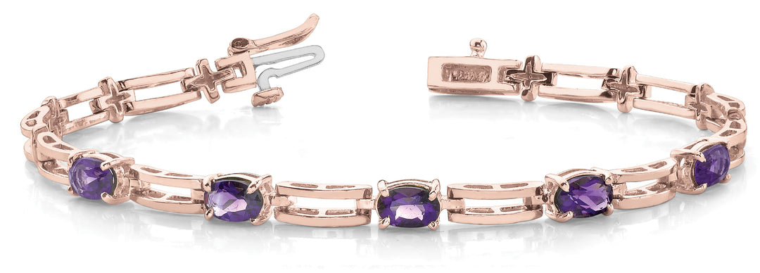 18K Rose Gold 3-Diamond Fashion Bracelet