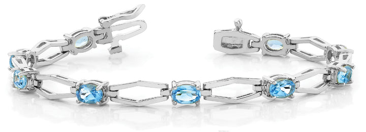 Platinum Diamond Oval Fashion Bracelet