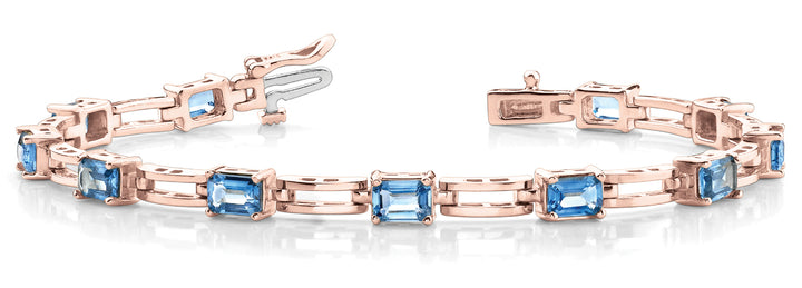 18K Rose Gold Emerald Diamond Fashion Bracelet