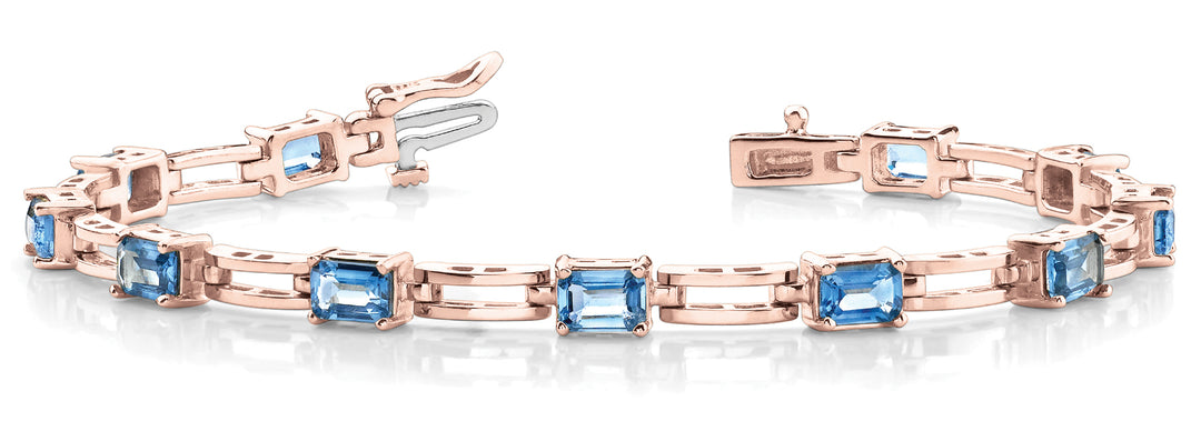 Rose Gold 14K Emerald Diamond Fashion Bracelet