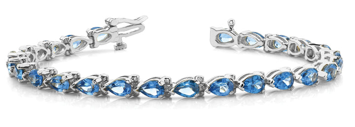 18K White Gold 5.6 ctw Pear Diamond Bracelet