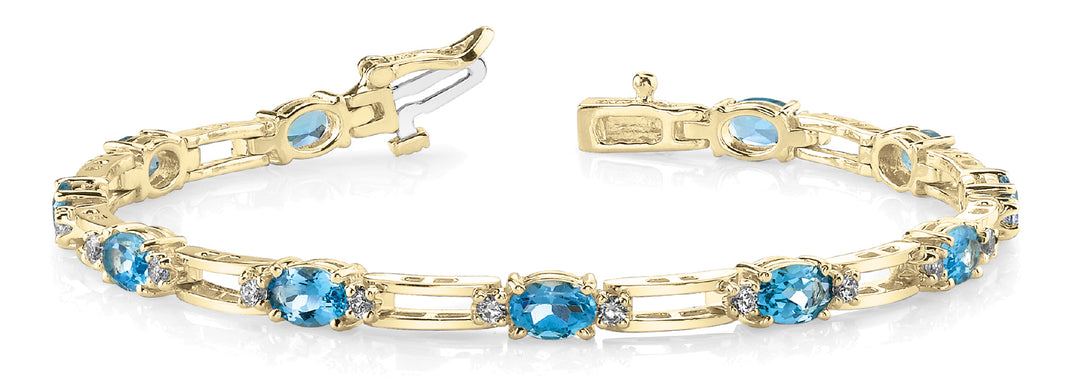 14K Yellow Gold Multi-Diamond Fashion Bracelet