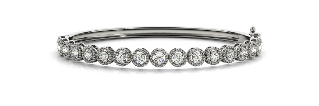 Platinum 1.33ctw Round Diamond Fashion Bangle