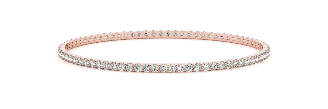 18K Rose Gold 2.5 CT Diamond Bangle Bracelet