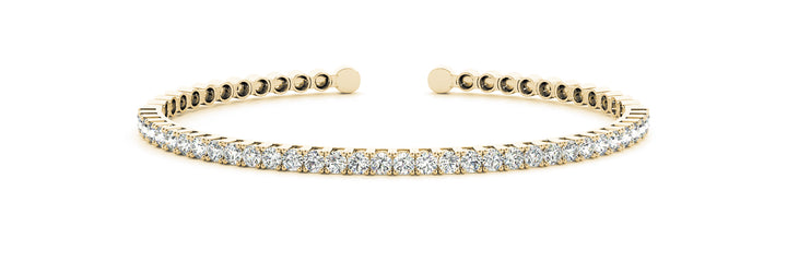 14K Yellow Gold 2ctw Round Diamond Bangle Bracelet