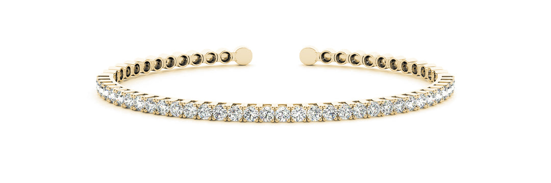 14K Yellow Gold 2ctw Round Diamond Bangle Bracelet