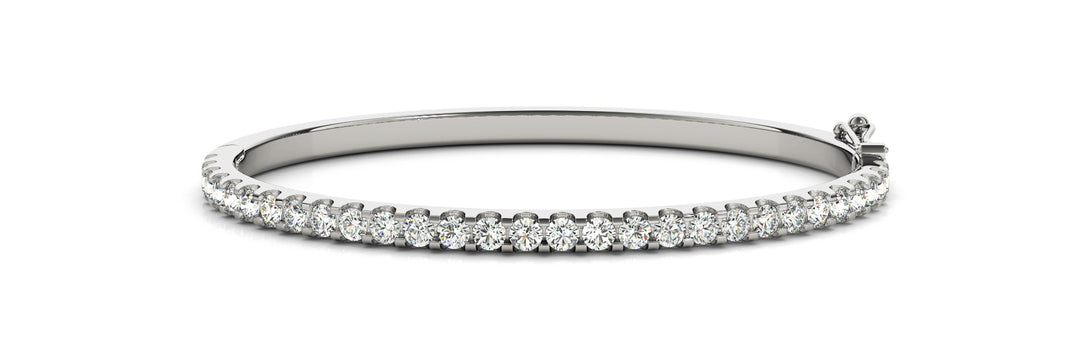 Diamond Round Traditional Bangle Bracelet
