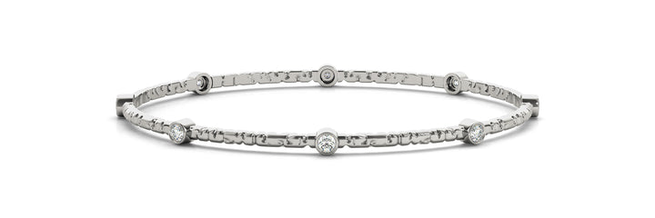 14K White Gold Diamond Fashion Bangle