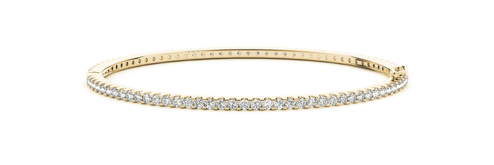 14K Yellow Gold Diamond Fashion Bangle Bracelet