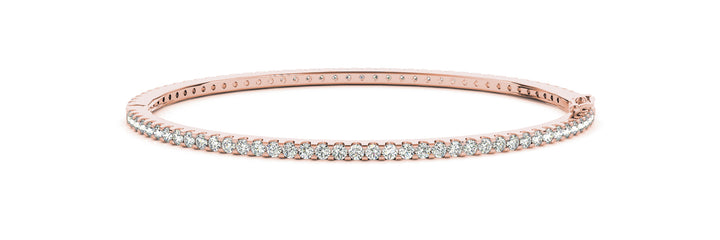 18K Rose Gold 2.33ctw Round Diamond Bangle Bracelet