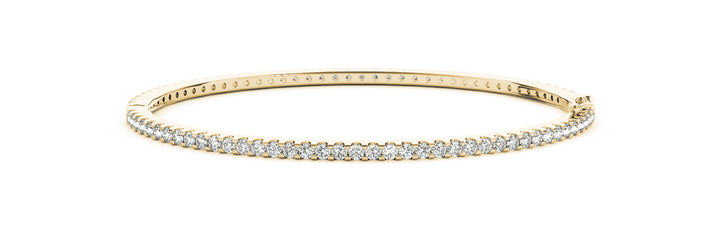 18K Yellow Gold Diamond Fashion Bangle Bracelet