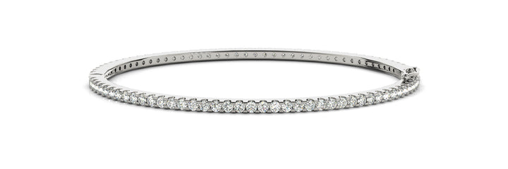 18K White Gold 2.33ctw Round Diamond Bangle Bracelet