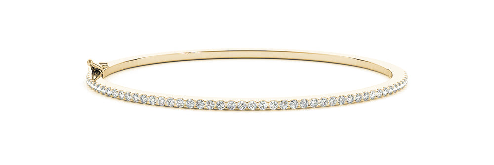 14K Yellow Gold Diamond Fashion Bangle Bracelet